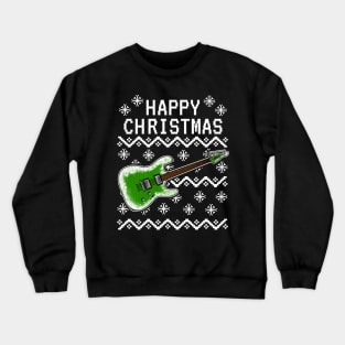 Electric Guitar Ugly Christmas Guitarist Musician Crewneck Sweatshirt